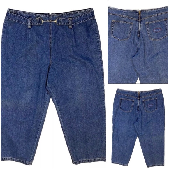 Zana Di Denim - Zana di Women Vintage Blue Jeans Plus Size 26 High Rise Belted Straight Leg NWT